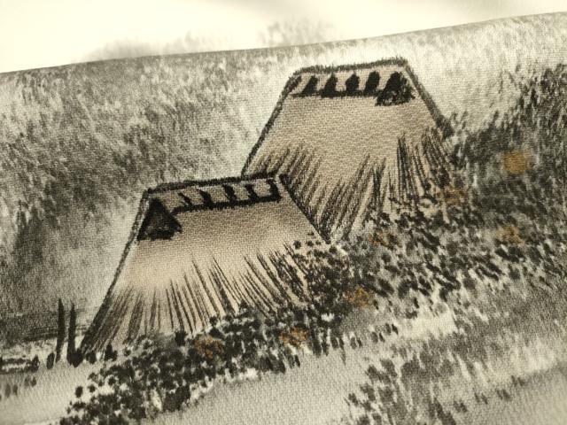 平和屋着物■訪問着　手描き　風景文　金彩　正絹　逸品　DABF0560ya