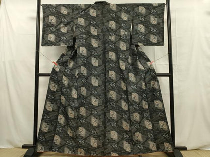平和屋着物■本場村山大島紬　風景草花文　正絹　逸品　未使用　DABF0563ya