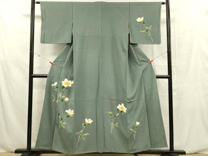 平和屋着物■訪問着　作家物　草花文　金彩　正絹　逸品　DABF0565ya