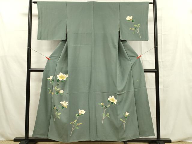 平和屋着物■訪問着　作家物　草花文　金彩　正絹　逸品　DABF0565ya