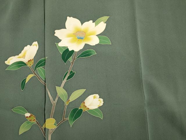 平和屋着物■訪問着　作家物　草花文　金彩　正絹　逸品　DABF0565ya