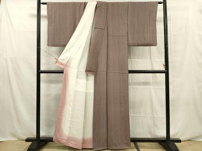 平和屋着物■上質な小紋　縞　正絹　逸品　DABF0568ya