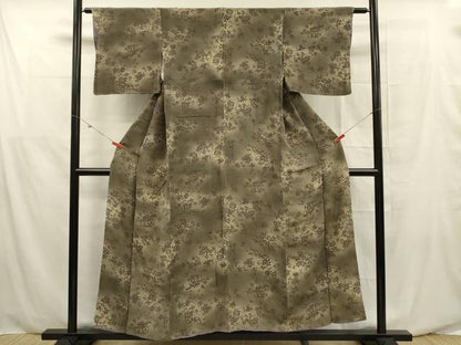 平和屋着物■上質な小紋　枝葉文　暈し染め　金彩　正絹　逸品　DABF0570ya