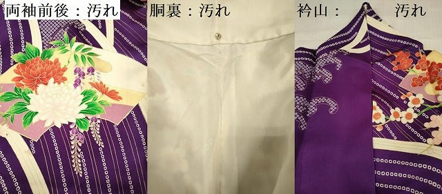 平和屋着物■豪華振袖　駒刺繍　立波地紙草花文　金彩　正絹　逸品　DABF0575ya
