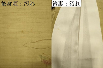 平和屋着物■上質な紬　舞蝶文　金糸　正絹　逸品　DABF0579ya