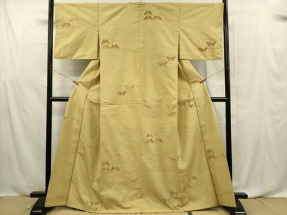 平和屋着物■上質な紬　舞蝶文　金糸　正絹　逸品　DABF0579ya