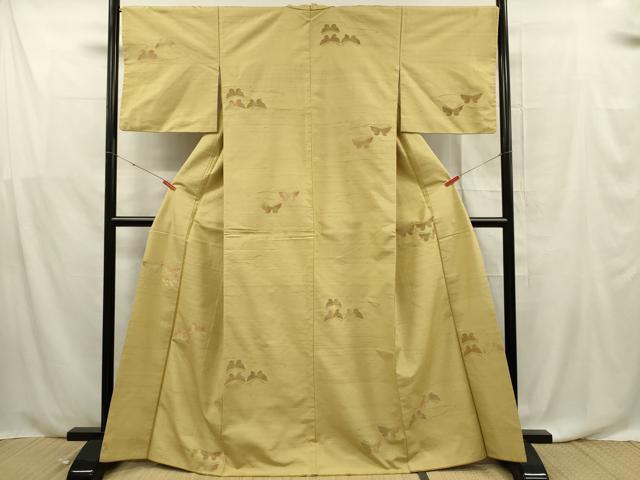 平和屋着物■上質な紬　舞蝶文　金糸　正絹　逸品　DABF0579ya