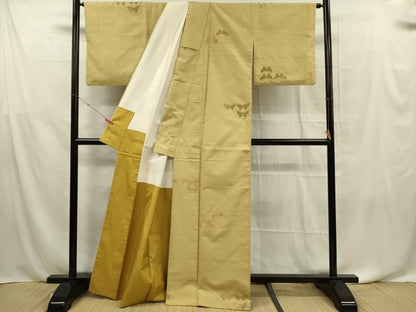 平和屋着物■上質な紬　舞蝶文　金糸　正絹　逸品　DABF0579ya
