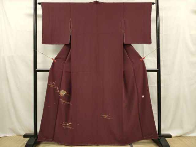 平和屋着物■訪問着　作家物　総刺繍　駒刺繍　檜扇花文　金糸　松坂屋扱い　正絹　逸品　未使用　DABF0580ya