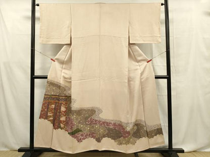平和屋着物■豪華色留袖　几帳吉祥文　金彩　正絹　逸品　DABF0582ya