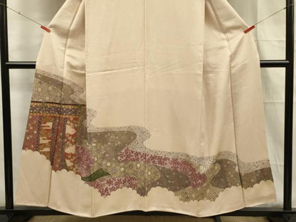 平和屋着物■豪華色留袖　几帳吉祥文　金彩　正絹　逸品　DABF0582ya