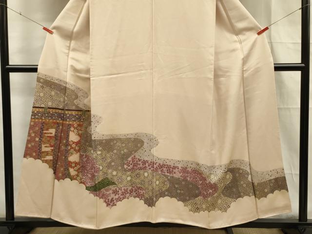 平和屋着物■豪華色留袖　几帳吉祥文　金彩　正絹　逸品　DABF0582ya