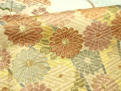 平和屋着物■豪華色留袖　駒刺繍　檜扇花文　金彩　正絹　逸品　DABF0586ya