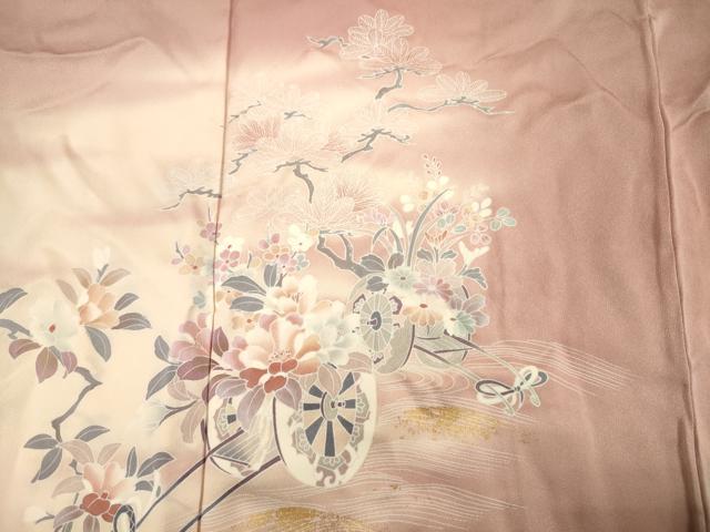 平和屋着物■訪問着 花車文 金彩 正絹 逸品 DABF0595ya