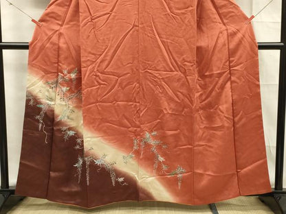 平和屋着物■訪問着　枝垂れ藤　暈し染め　金彩　正絹　逸品　DABF0597ya
