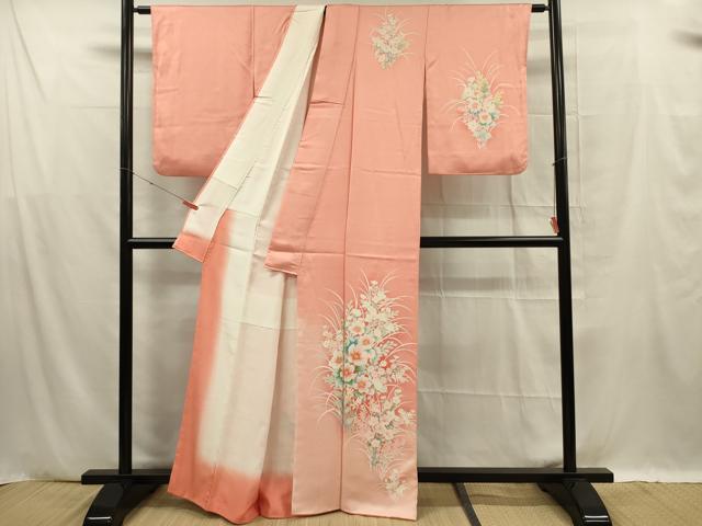 平和屋着物▽訪問着　単衣　刺繍　草花文　正絹　逸品　AABF7097jh 平和屋着物□訪問着 枝草花文 正絹 逸品 CABF8267xiの通販 by 平和屋