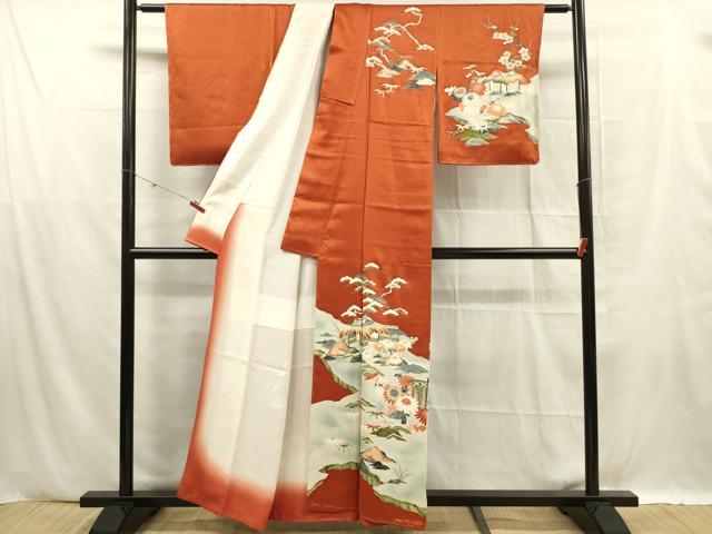 平和屋着物■訪問着　風景文　金彩　正絹　逸品　未使用　DABF0600ya
