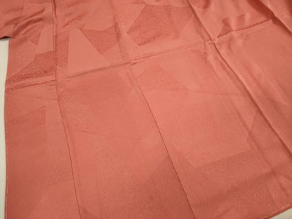 平和屋着物■上質な色無地　舞葉地紋　真朱色　正絹　逸品　DABF0604ya