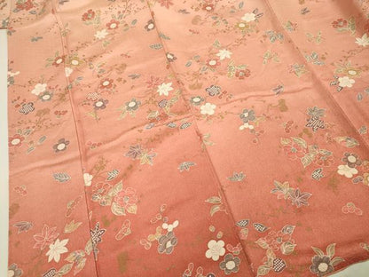 平和屋着物■訪問着　草花文　暈し染め　正絹　逸品　DABF0605ya