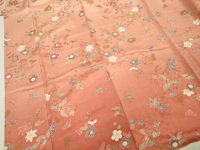 平和屋着物■訪問着　草花文　暈し染め　正絹　逸品　DABF0605ya