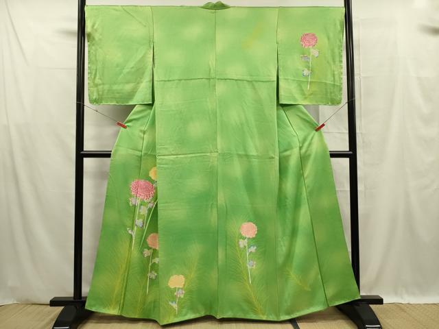 平和屋着物■訪問着　枝菊文　暈し染め　正絹　逸品　DABF0606ya