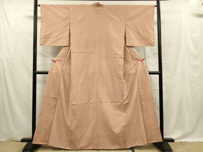 平和屋着物■上質な紬　色無地　洗柿色　やまと誂製　正絹　逸品　DABF0609ya