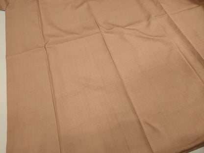 平和屋着物■上質な紬　色無地　洗柿色　やまと誂製　正絹　逸品　DABF0609ya