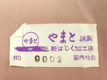 平和屋着物■上質な紬　色無地　洗柿色　やまと誂製　正絹　逸品　DABF0609ya