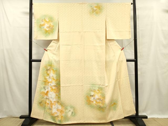平和屋着物■訪問着　刺繍　草花文　暈し染め　金彩　正絹　逸品　DABF0613ya