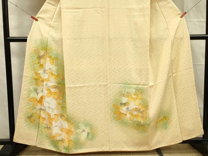 平和屋着物■訪問着　刺繍　草花文　暈し染め　金彩　正絹　逸品　DABF0613ya