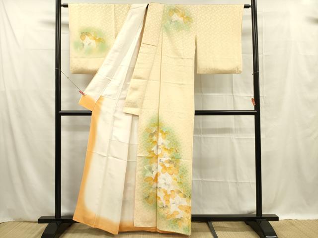 平和屋着物■訪問着　刺繍　草花文　暈し染め　金彩　正絹　逸品　DABF0613ya