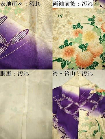 平和屋着物■豪華振袖 草花文 暈し染め 金彩 正絹 逸品 DABF0624ya