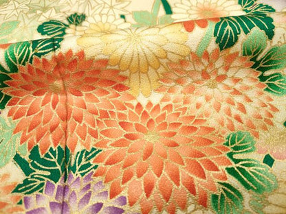 平和屋着物■豪華振袖 草花文 暈し染め 金彩 正絹 逸品 DABF0624ya