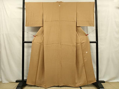 平和屋着物■上質な色無地　作家物　芝翫茶色　正絹　逸品　DABF0632ya