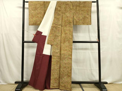 平和屋着物■上質な小紋 草花文 正絹 逸品 未使用 DABF0655ya