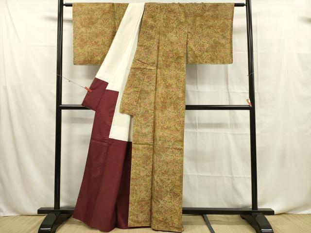 平和屋着物■上質な小紋 草花文 正絹 逸品 未使用 DABF0655ya