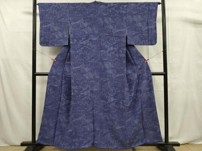 平和屋着物■上質な小紋 人物風景文 正絹 逸品 DABF0662ya