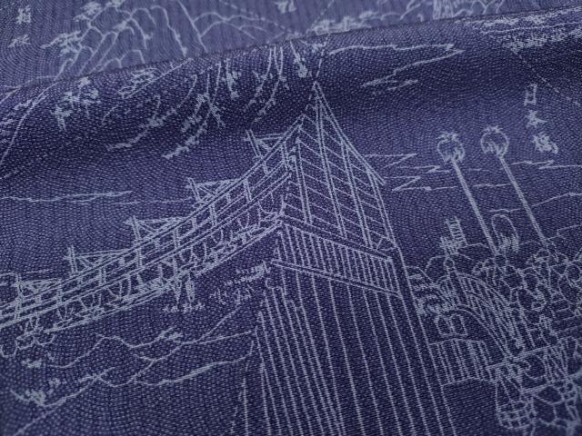 平和屋着物■上質な小紋 人物風景文 正絹 逸品 DABF0662ya