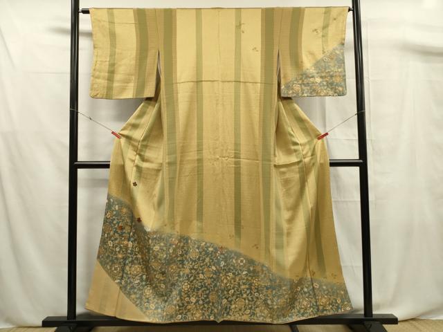 平和屋着物■訪問着 駒刺繍 花唐草文 金彩 正絹 逸品 DABF0663ya