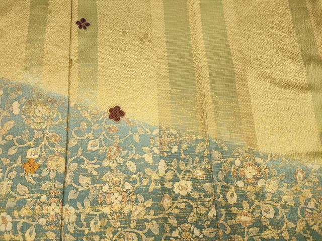 平和屋着物■訪問着 駒刺繍 花唐草文 金彩 正絹 逸品 DABF0663ya