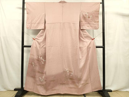 平和屋着物■訪問着 刺繍 草花文 金彩 正絹 逸品 DABF0668ya