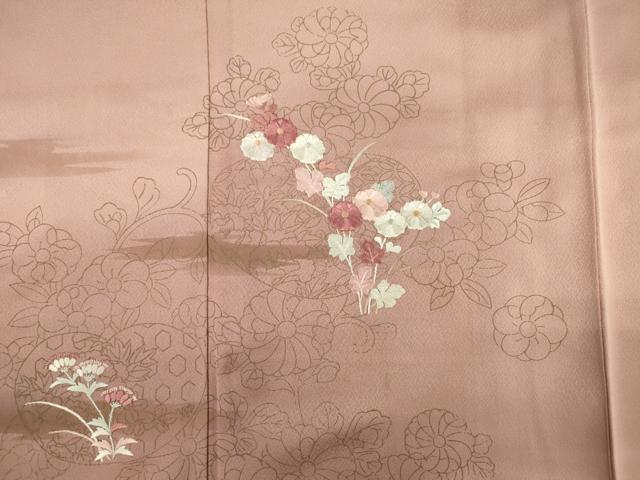 平和屋着物■訪問着 刺繍 草花文 金彩 正絹 逸品 DABF0668ya
