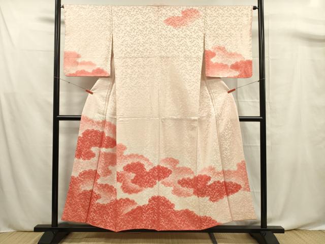 平和屋着物■訪問着 雲取り文 暈し染め 金通し地 正絹 逸品 DABF0670ya
