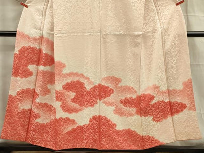平和屋着物■訪問着 雲取り文 暈し染め 金通し地 正絹 逸品 DABF0670ya