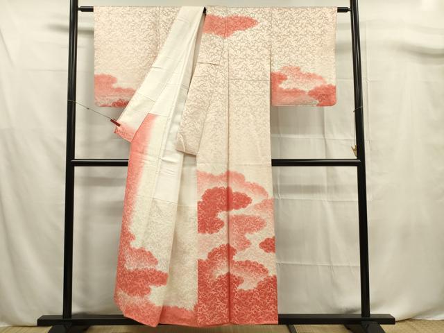 平和屋着物■訪問着 雲取り文 暈し染め 金通し地 正絹 逸品 DABF0670ya