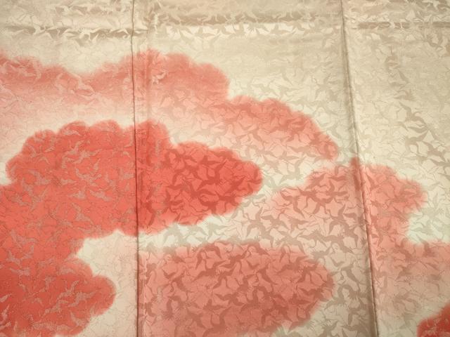 平和屋着物■訪問着 雲取り文 暈し染め 金通し地 正絹 逸品 DABF0670ya
