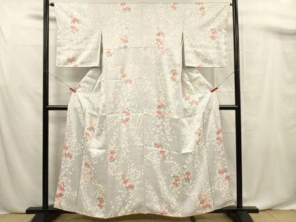 平和屋着物■上質な小紋 草花文 正絹 逸品 DABF0675ya
