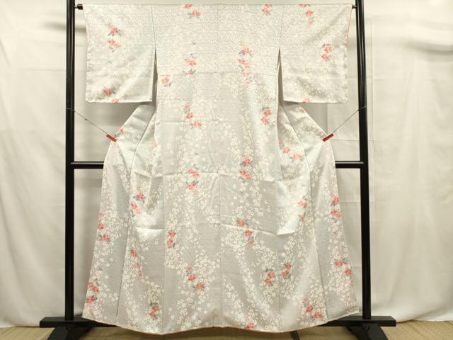 平和屋着物■上質な小紋 草花文 正絹 逸品 DABF0675ya