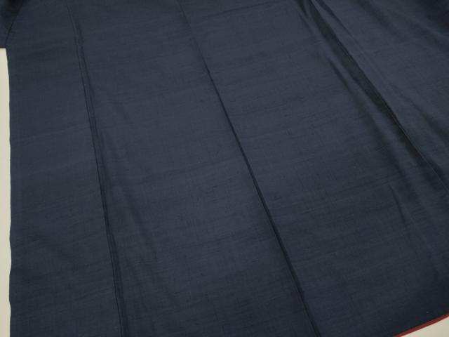 平和屋着物■上質な紬　色無地　留紺色　正絹　逸品　DABF0676ya