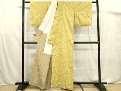 平和屋着物■上質な紬 格子柄 正絹 逸品 未使用 DABF0677ya